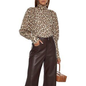 Zimmermann Leopard-print cashmere turtleneck sweater